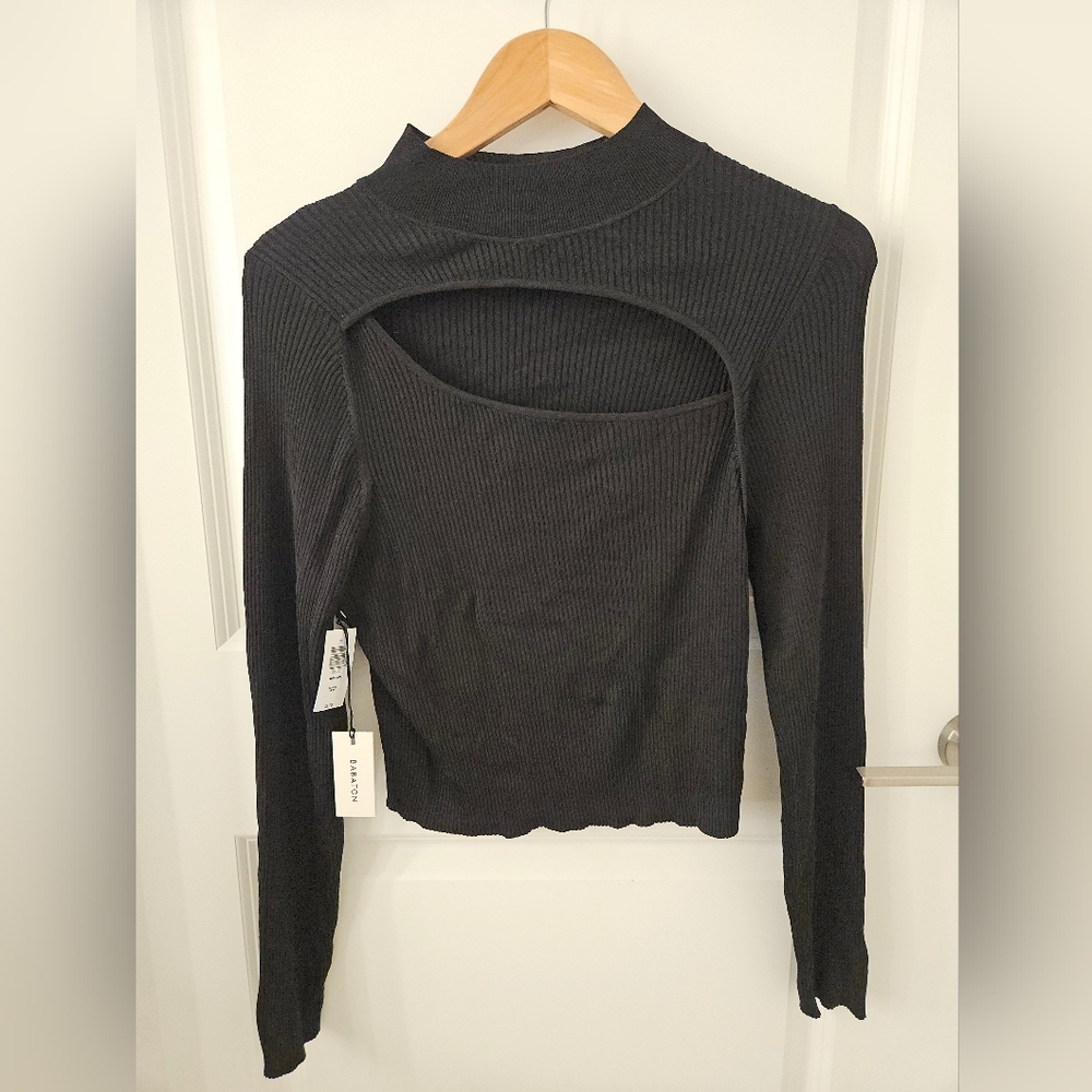 NWT Aritzia Babaton Imprint Sweater in Black Size Extra Large